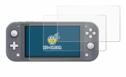 Image of the device Nintendo Switch Lite with a wide variety of screen protectors.