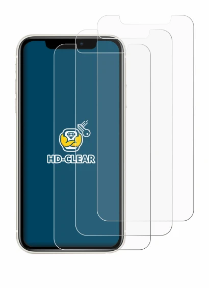 Image of the device Apple iPhone 11 with a wide variety of screen protectors.