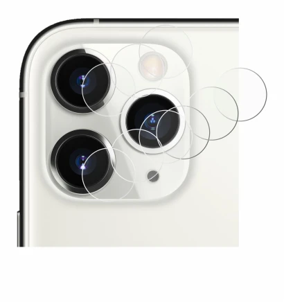 Image of the device Apple iPhone 11 Pro (ONLY Camera Lens) with a wide variety of screen protectors.