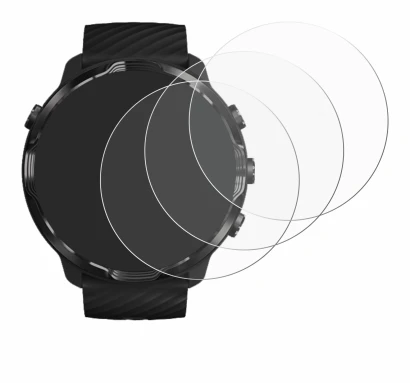 Image of the device Suunto 7 with a wide variety of screen protectors.