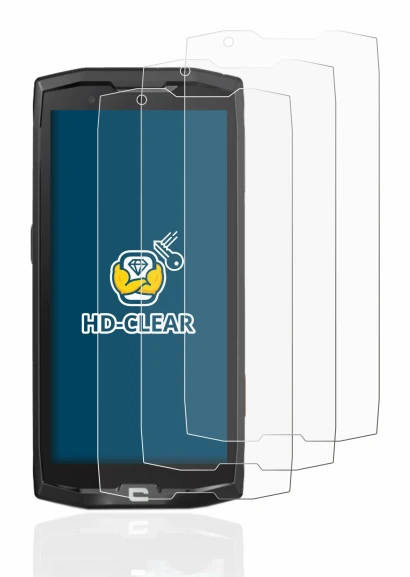 Image of the device Crosscall Core X4 with a wide variety of screen protectors.