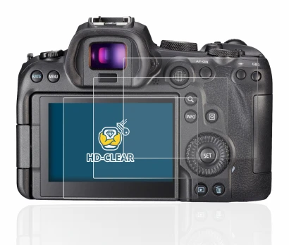 Image of the device Canon EOS R6 with a wide variety of screen protectors.