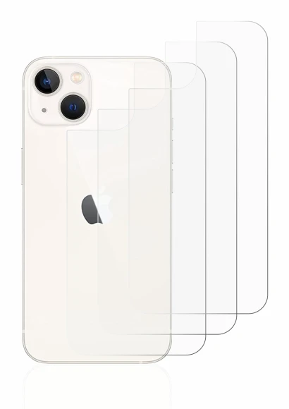 Image of the device Apple iPhone 13 (Back) with a wide variety of screen protectors.