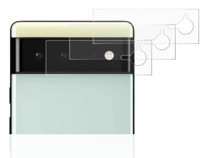 Image of the device Google Pixel 6 (ONLY Camera Lens) with a wide variety of screen protectors.