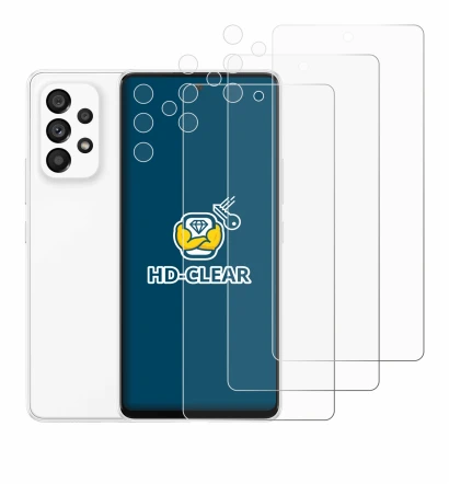 Image of the device Samsung Galaxy A53 5G (Front+Camera) with a wide variety of screen protectors.