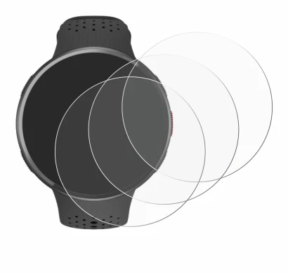 Image of the device Polar Pacer Pro with a wide variety of screen protectors.