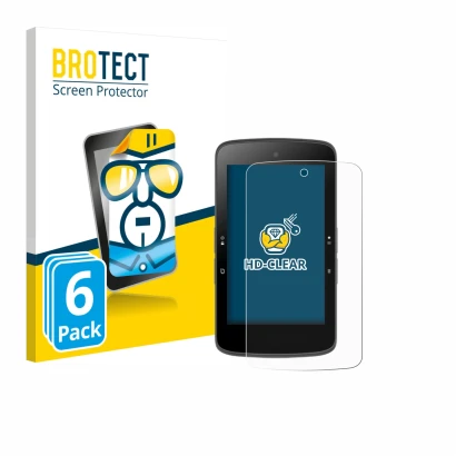 Front side of a product packaging with the brand logo BROTECT. Next to it is the device Bryton Rider S800 shown with the corre