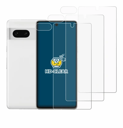 Image of the device Google Pixel 7 (Front+Camera) with a wide variety of screen protectors.