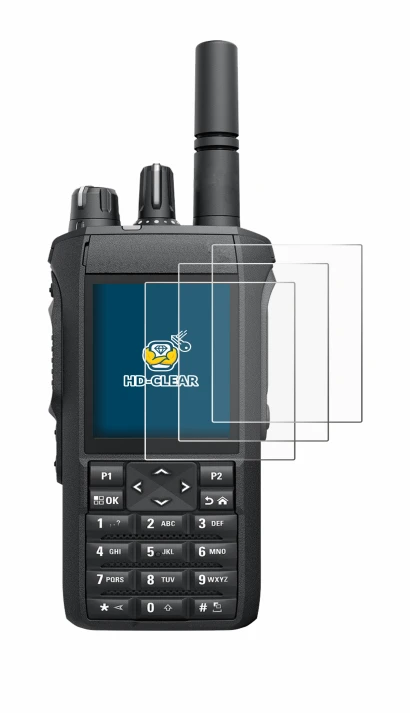 Image of the device Motorola R7 with a wide variety of screen protectors.