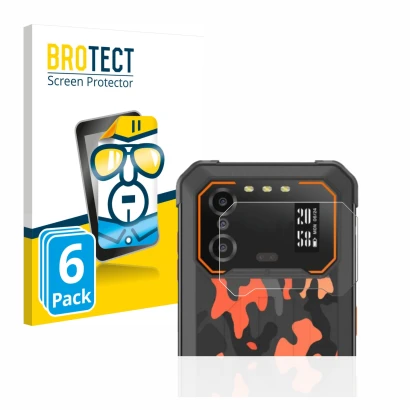 Front side of a product packaging with the brand logo BROTECT. Next to it is the device iiiF150 B1 Pro (ONLY Camera Lens) show