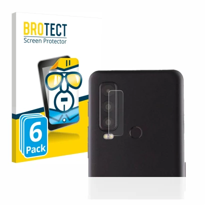 Front side of a product packaging with the brand logo BROTECT. Next to it is the device Caterpillar Cat S75 (ONLY Camera Lens)