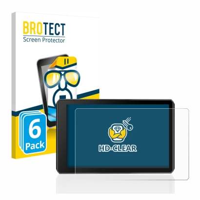 Front side of a product packaging with the brand logo BROTECT. Next to it is the device Garmin zumo XT2 shown with the corresp