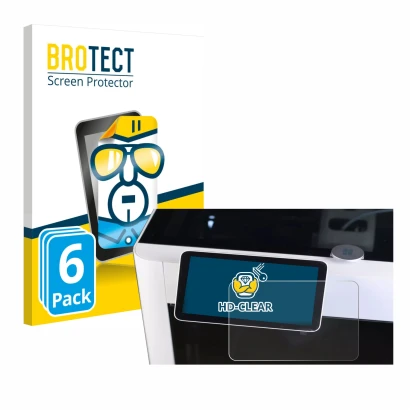 Front side of a product packaging with the brand logo BROTECT. Next to it is the device Bambu Lab X1-Carbon 3D Printer shown w