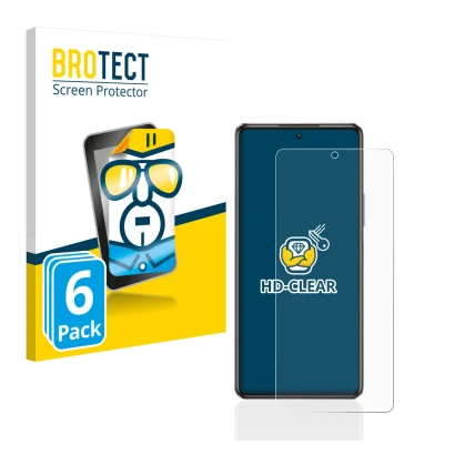 Front side of a product packaging with the brand logo BROTECT. Next to it is the device Infinix Note 30 Pro shown with the cor