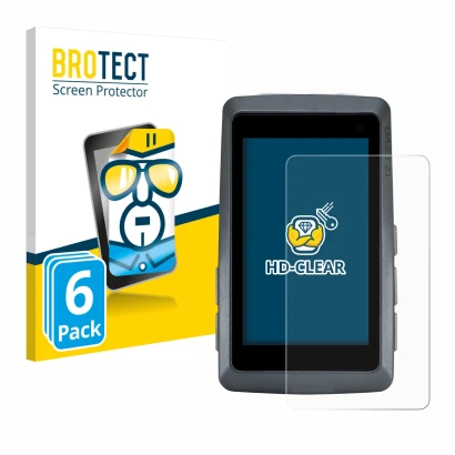 Front side of a product packaging with the brand logo BROTECT. Next to it is the device Sigma ROX 12.1 EVO shown with the corr