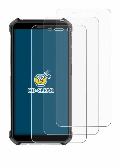 Image of the device Ulefone Armor X12 Pro with a wide variety of screen protectors.