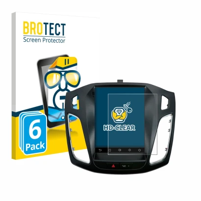 Front side of a product packaging with the brand logo BROTECT. Next to it is the device Isudar Ford/Focus MK3 2012–2019 shown 