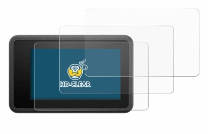 Image of the device DJI Osmo Action 4 with a wide variety of screen protectors.