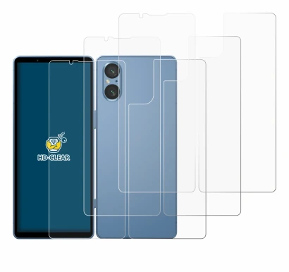 Image of the device Sony Xperia 5 V (Front+Back) with a wide variety of screen protectors.