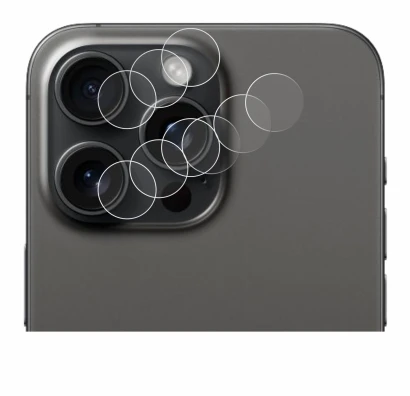 Image of the device Apple iPhone 15 Pro Max (ONLY Camera Lens) with a wide variety of screen protectors.