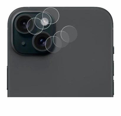 Image of the device Apple iPhone 15 Plus (ONLY Camera Lens) with a wide variety of screen protectors.