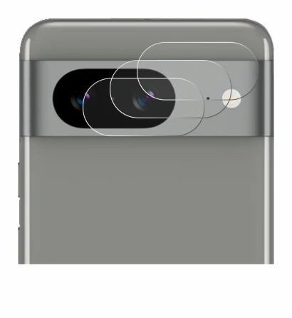 Image of the device Google Pixel 8 (ONLY Camera Lens) with a wide variety of screen protectors.
