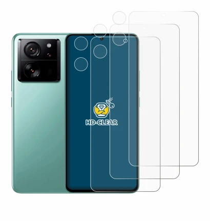 Image of the device Xiaomi 13T (Front+Camera) with a wide variety of screen protectors.
