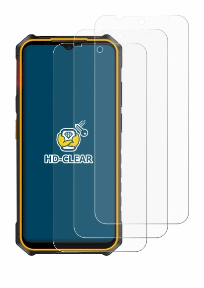 Image of the device Ulefone Armor X13 with a wide variety of screen protectors.