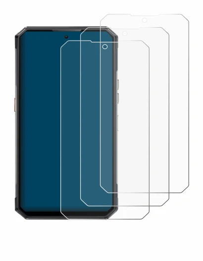 Image of the device Oukitel WP30 Pro with a wide variety of screen protectors.