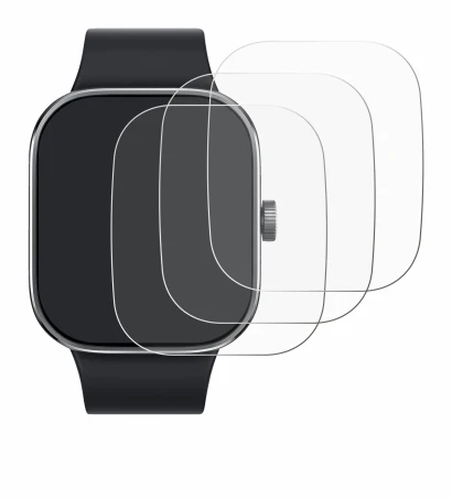 Image of the device Xiaomi Redmi Watch 4 with a wide variety of screen protectors.