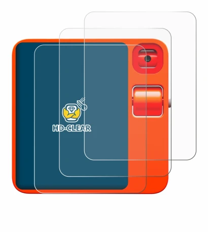 Image of the device rabbit r1 with a wide variety of screen protectors.