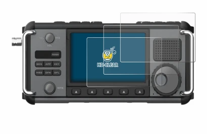 Image of the device Xiegu X6200 with a wide variety of screen protectors.