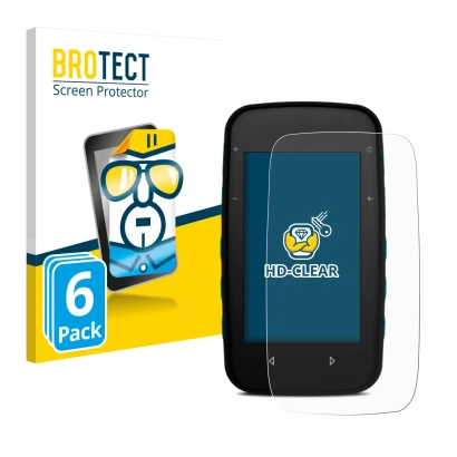 Front side of a product packaging with the brand logo BROTECT. Next to it is the device CompeGPS TwoNav Cross Plus shown with 