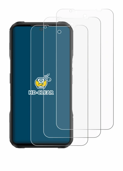 Image of the device Doogee V20S with a wide variety of screen protectors.