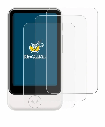 Image of the device Pocketalk Plus with a wide variety of screen protectors.