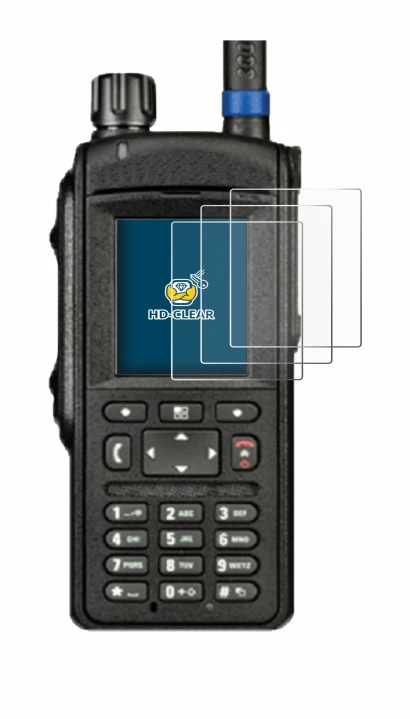 Image of the device Motorola MTP6650 with a wide variety of screen protectors.