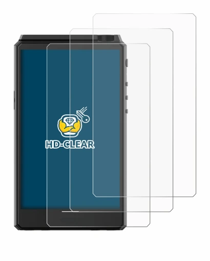 Image of the device Hiby R6 III with a wide variety of screen protectors.