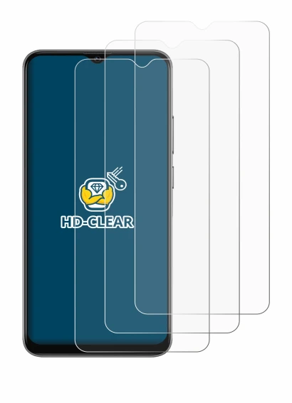 Image of the device Blackview A70 Pro with a wide variety of screen protectors.