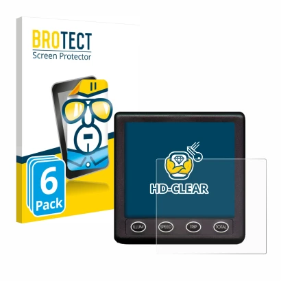 Front side of a product packaging with the brand logo BROTECT. Next to it is the device Nasa Marine Instruments Clipper Duet S