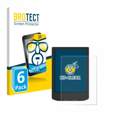Front side of a product packaging with the brand logo BROTECT. Next to it is the device Vivlio Light HD Color shown with the c