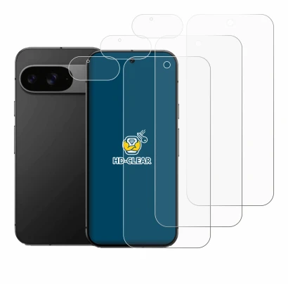 Image of the device Google Pixel 9 (Front+Camera) with a wide variety of screen protectors.