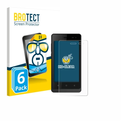 Front side of a product packaging with the brand logo BROTECT. Next to it is the device Logicom Wave 2 shown with the correspo