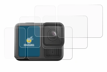 Image of the device GoPro Hero 13 Black with a wide variety of screen protectors.