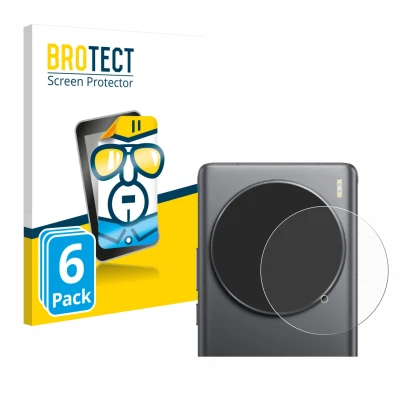 Front side of a product packaging with the brand logo BROTECT. Next to it is the device Vivo X100 Ultra (ONLY Camera Lens) sho