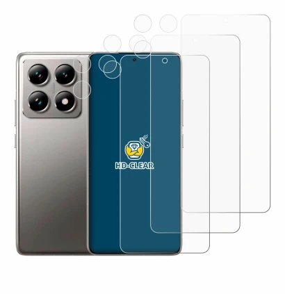 Image of the device Xiaomi 14T (Front+Camera) with a wide variety of screen protectors.