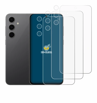 Image of the device Samsung Galaxy S24 FE (Front+Camera) with a wide variety of screen protectors.