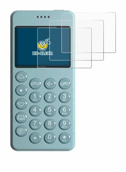 Image of the device Punkt MP02 with a wide variety of screen protectors.
