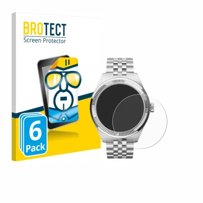 Front side of a product packaging with the brand logo BROTECT. Next to it is the device Withings ScanWatch Nova Brilliant (39 