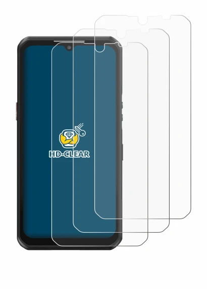 Image of the device Oukitel WP39 with a wide variety of screen protectors.