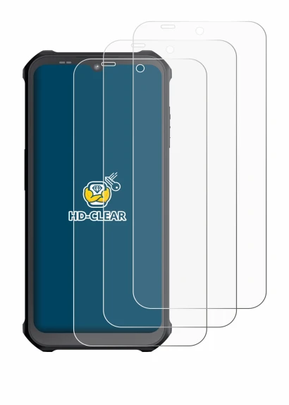 Image of the device Sonim XP400 with a wide variety of screen protectors.